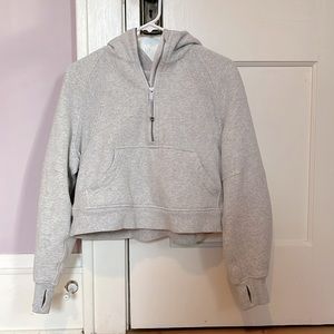 Lululemon oversized scuba half-zip, xs/s, heather gray